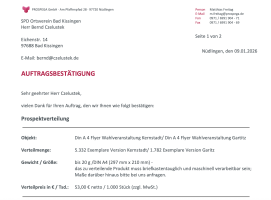 Verteilung Einladung Veranstaltungen