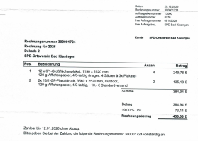 Rechnung Großfläche und Litfaß